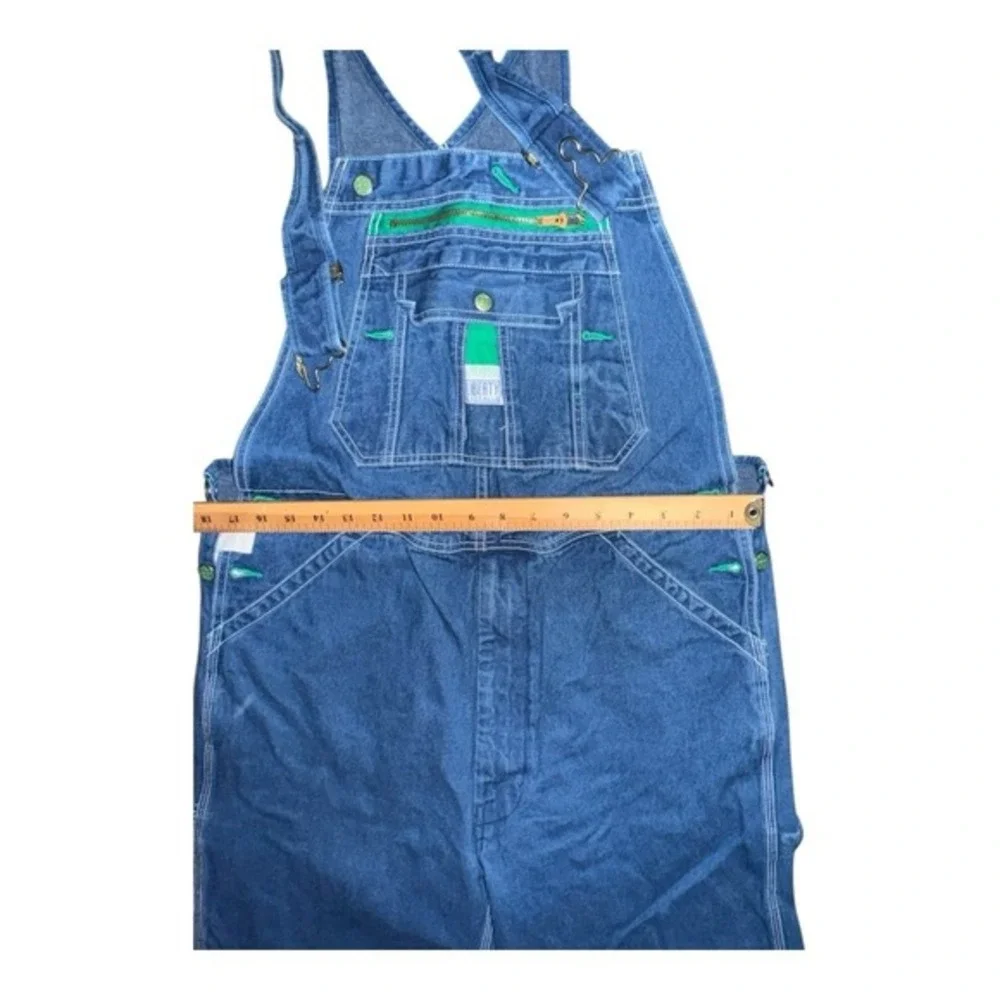 VTG Liberty‎ Distressed medium wash denim bib overalls size 36